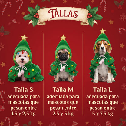 Capa Navideña de arbolito para Perros
