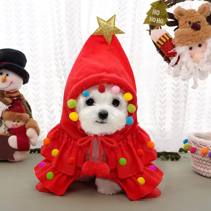 Capa Navideña de arbolito para Perros